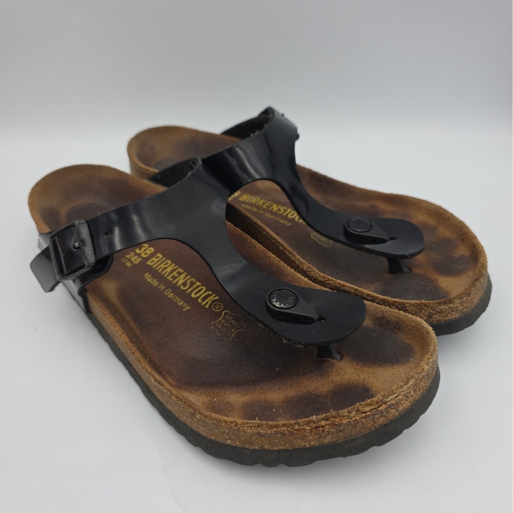 Birkenstock Gizeh Black Thong Comfort Birko-Flor Regular Size 38 US Size 7/7.5